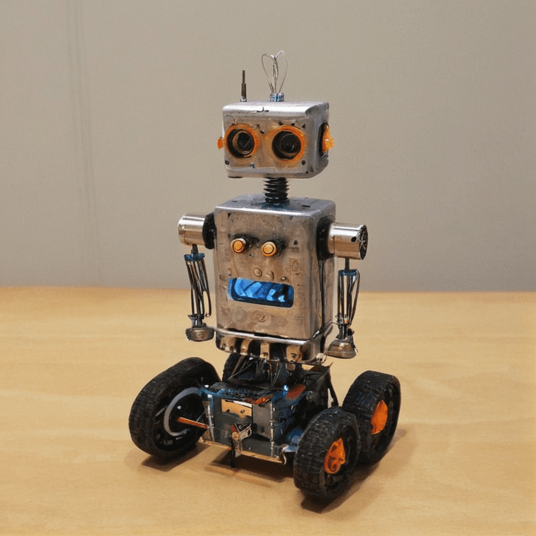 A robot designed for movement and navigation using wheels.